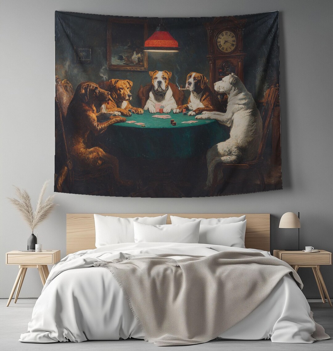 Dogs Playing Poker Tapestrynull