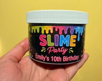 Custom Slime Party Flavors, Personalized Slime Stickers, Custom Kids Party Slime Jar, Birthday Slime Container Labels