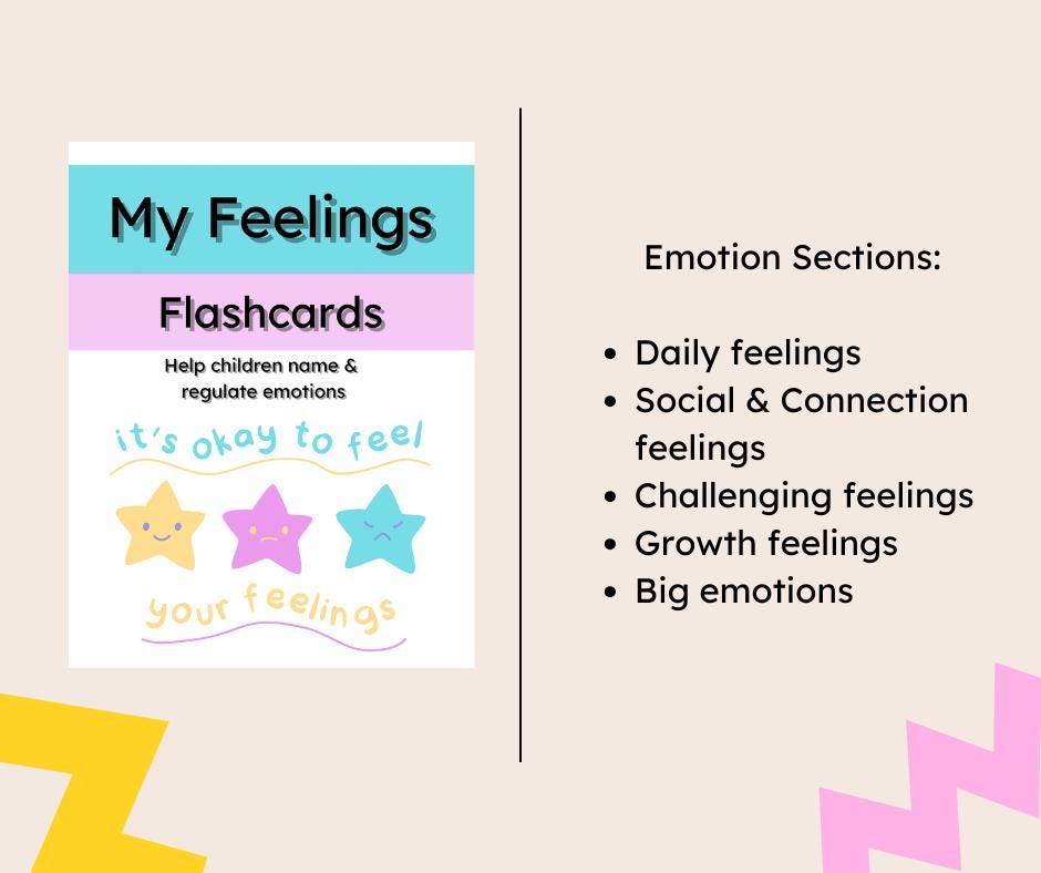 Feelings Flashcards for Kids Printable | Emotion Cards Toddler | Social ...