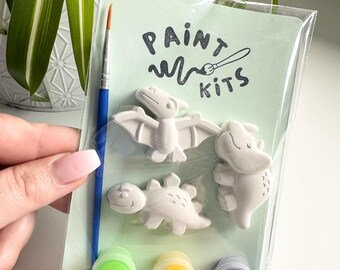 Dinosaur Paint Kit Party Favor | Kids DIY Craft Kit | Dino Birthday Activity | Classroom Gift | Party Favor Set