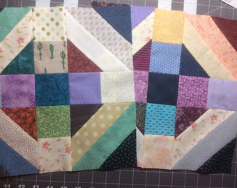 Scrappy Quilt Blocks pieced 12”