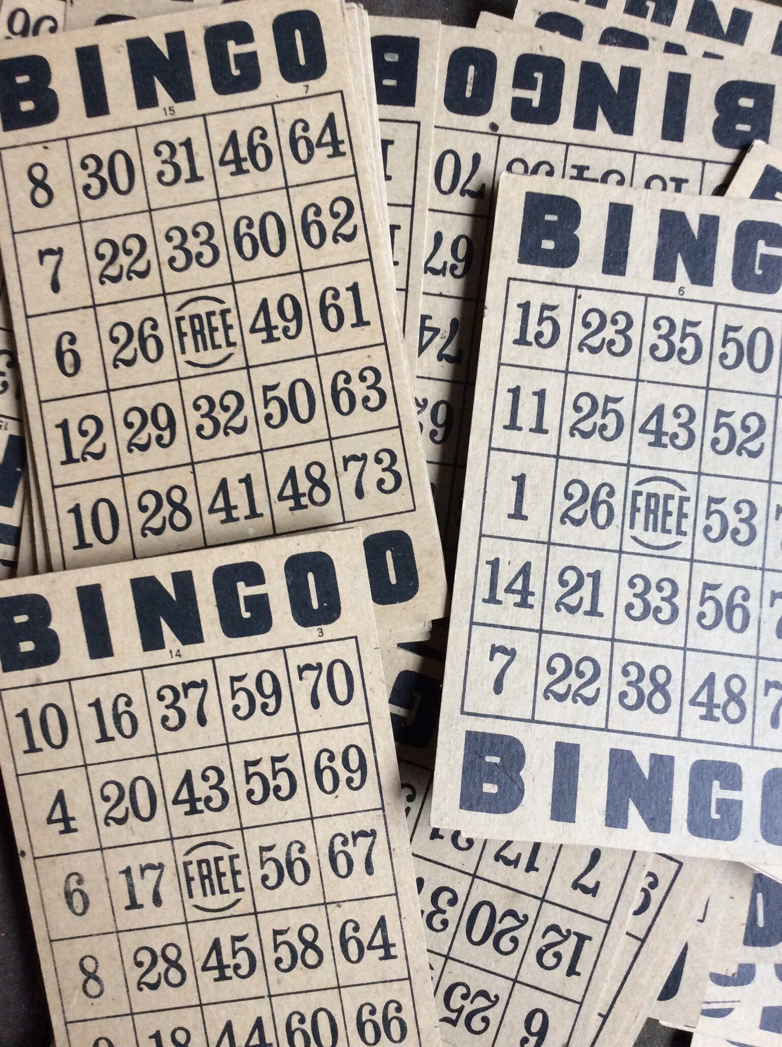 Cardboard Bingo Cards Ephemera Art Supply Etsy