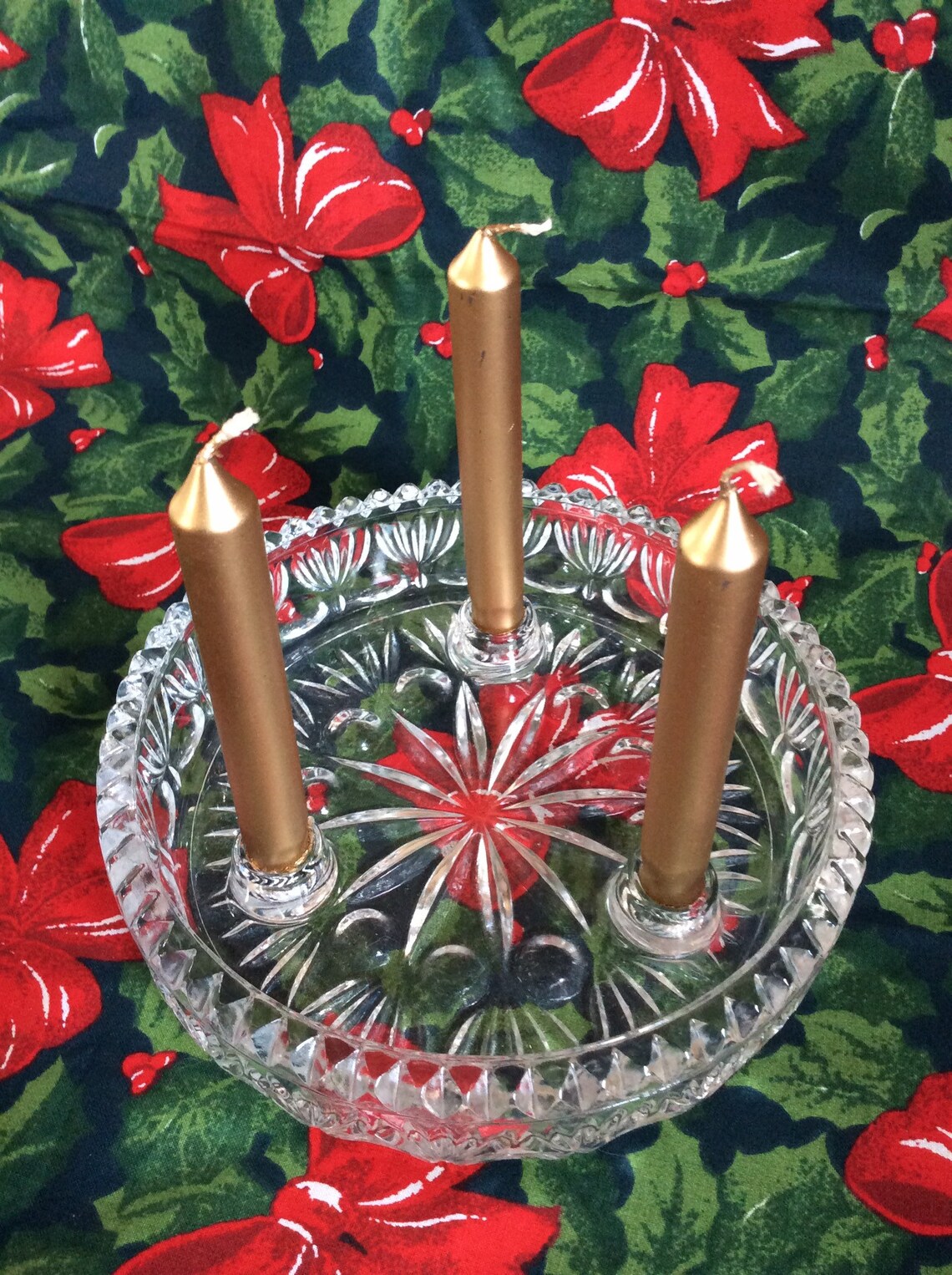 Round Glass Candle Holder Etsy