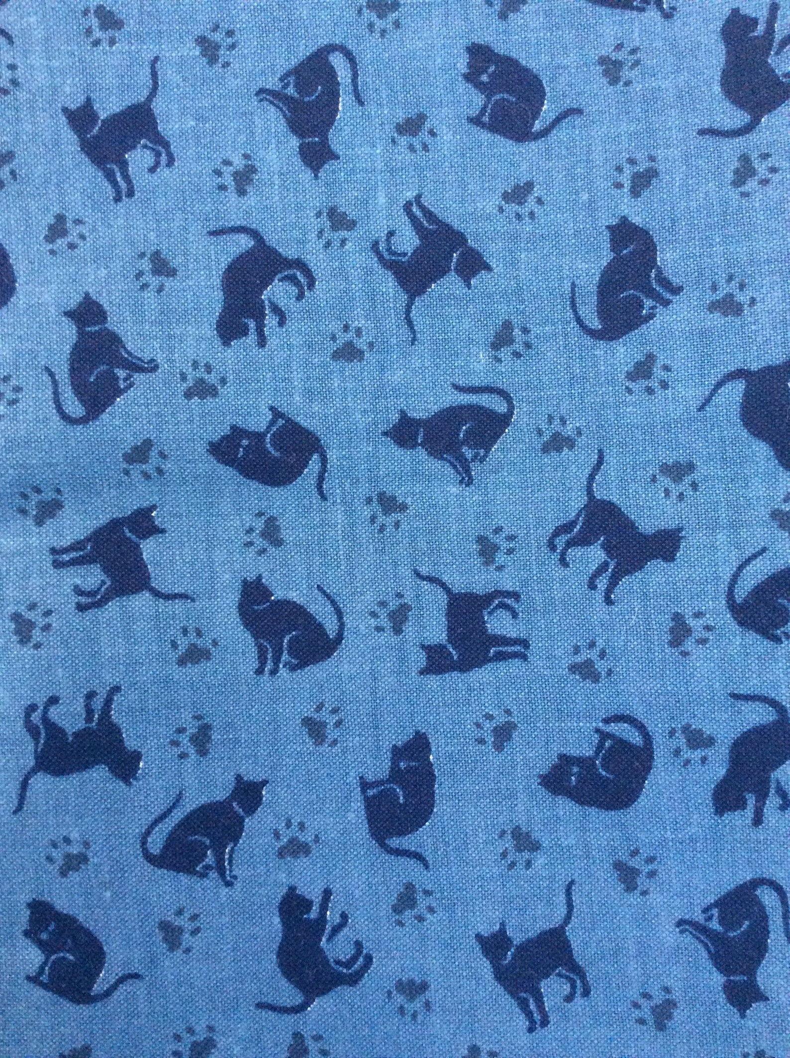 Cat print fabric bundle yardagecotton cat silhouette block