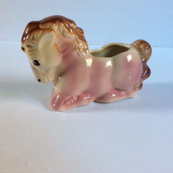 Pink Pony Ceramic Planter....Vintage Horse  Planter