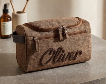 Neceser personalizado para padrinos de boda, neceser personalizado para padrinos, bolsa de aseo con nombre texturizado en 3D, regalos para adolescentes
