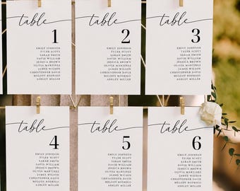 Minimalist Wedding Seating Chart Template, Find Your Seat , Table Numbers, Editable Canva Template
