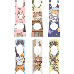 Playful Cat Toothbrush Sticker Printable, 6 Cosy Kitten Cutout Designs, A4 PDF Digital Download