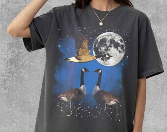 Comfort Colors® Three Goose Moon Shirt, T-shirt, Toddler Shirt, Sweatshirt Gift for Him Her
