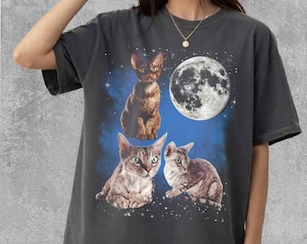 Comfort Colors® Three Devon rex Moon Shirt, T-shirt, Toddler Shirt, Sweatshirt Gift for Him Her