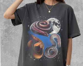 Comfort Colors® Three Hagfish Moon Shirt, Hagfish Tee, Deep Sea Wildlife Sweatshirt, Marine Biology Gift for Him Her