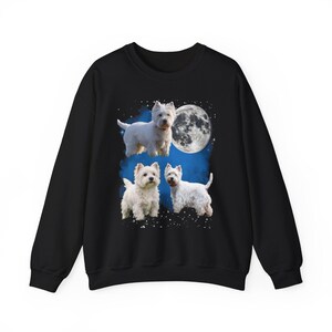 Comfort Colors® Three Westie Moon Shirt, T-shirt, Toddler Shirt, Sweatshirt Gift for Him Her image 2