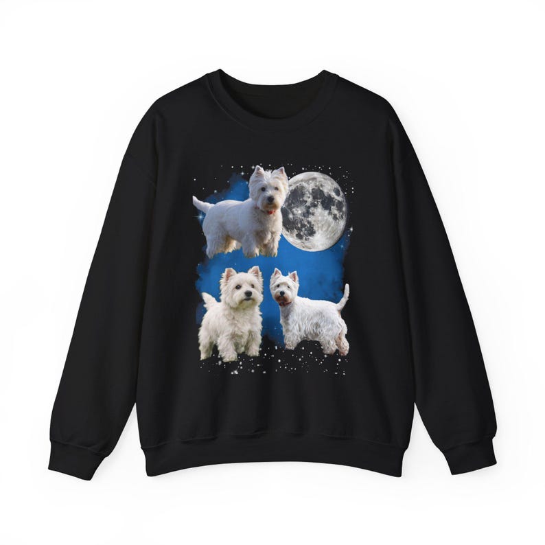 Comfort Colors® Three Westie Moon Shirt, T-shirt, Toddler Shirt, Sweatshirt Gift for Him Her image 2