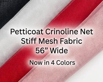 Petticoat Crinoline-netstof op maat gesneden, stijve mesh-stof 56 inch breed voor petticoats, jurken, kostuums en kledingondersteuning