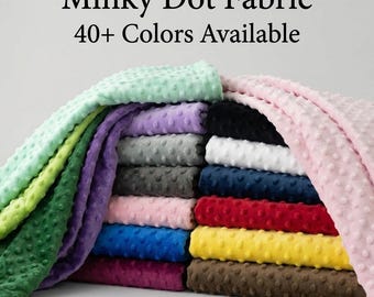 Minky Dot Fabric by Yard  Soft Plush Dimple Dot for Blankets, Pillows