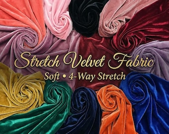 Soft Stretch Velvet Fabric – 4-Way Spandex, 60 Inch Wide