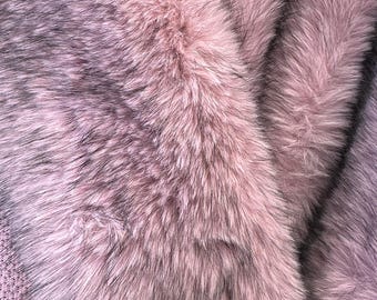 Pink Frosted Short Pile Faux Fur Fabric By The Yard, Luxury Soft Pink Fake Fur Material, Costume Fur, Jacket Fabric, Craft & Upholstery Fur