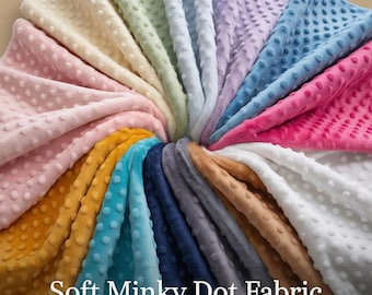 Minky Dot Fabric by the Yard  Plush Cuddle Material, 60" Wide