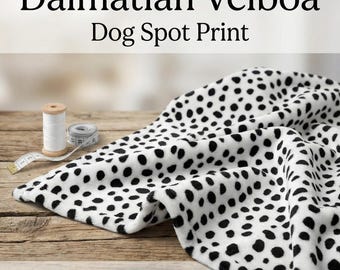 Dalmatian Dog Print Velboa Faux Fur Fabric | 60" Wide, Costume / Decor