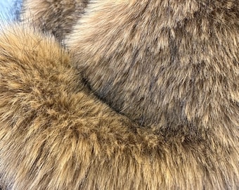 Camel Brown Short Pile Faux Fur Fabric By The Yard, Luxury Soft Fake Fur Material, Costume Fabric, Jacket Upholstery Craft Fabric, 60" Wide
