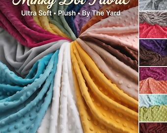 Minky Dot Fabric  60 Inch Wide Plush Polyester Fleece, By The Yard