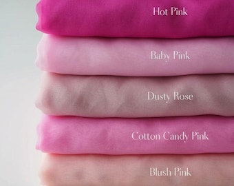 Pink Organza Fabric by Yard: Lightweight Sheer for Weddings, Veils Dresses