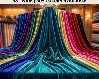Luxury 4-Way Stretch Velvet Fabric, 58" Wide, Apparel / Decor
