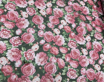 Tela de organza floral rosa rosa, transparente, romántica, cortada a medida.