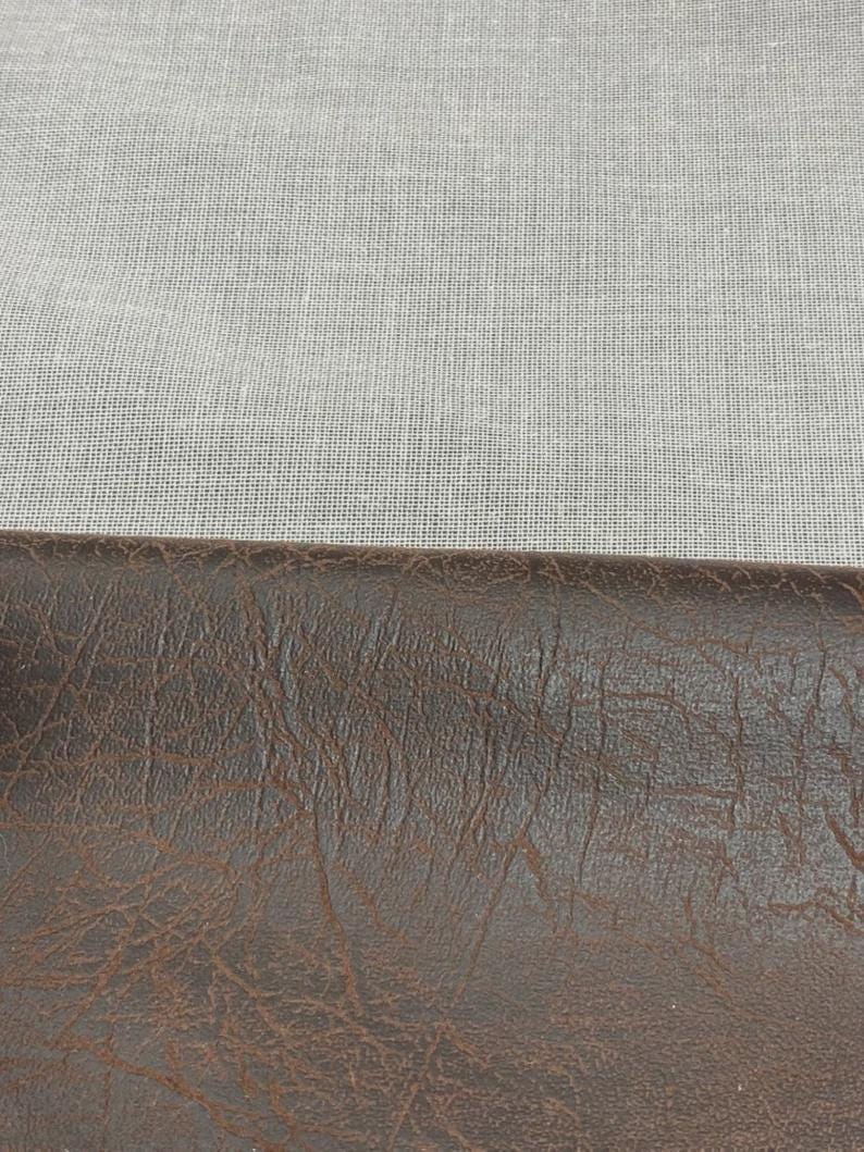 Brown Distressed Faux Leather Fabric Vintage Style Pleather PVC - Etsy