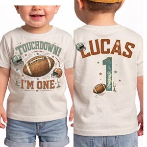 Personalisiertes Football-Touchdown-Shirt zum 1. Geburtstag, individuelles Outfit