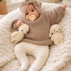 Soft Knit Baby Sweater Cotton Toddler Pullover Cozy Ribbed Jumper