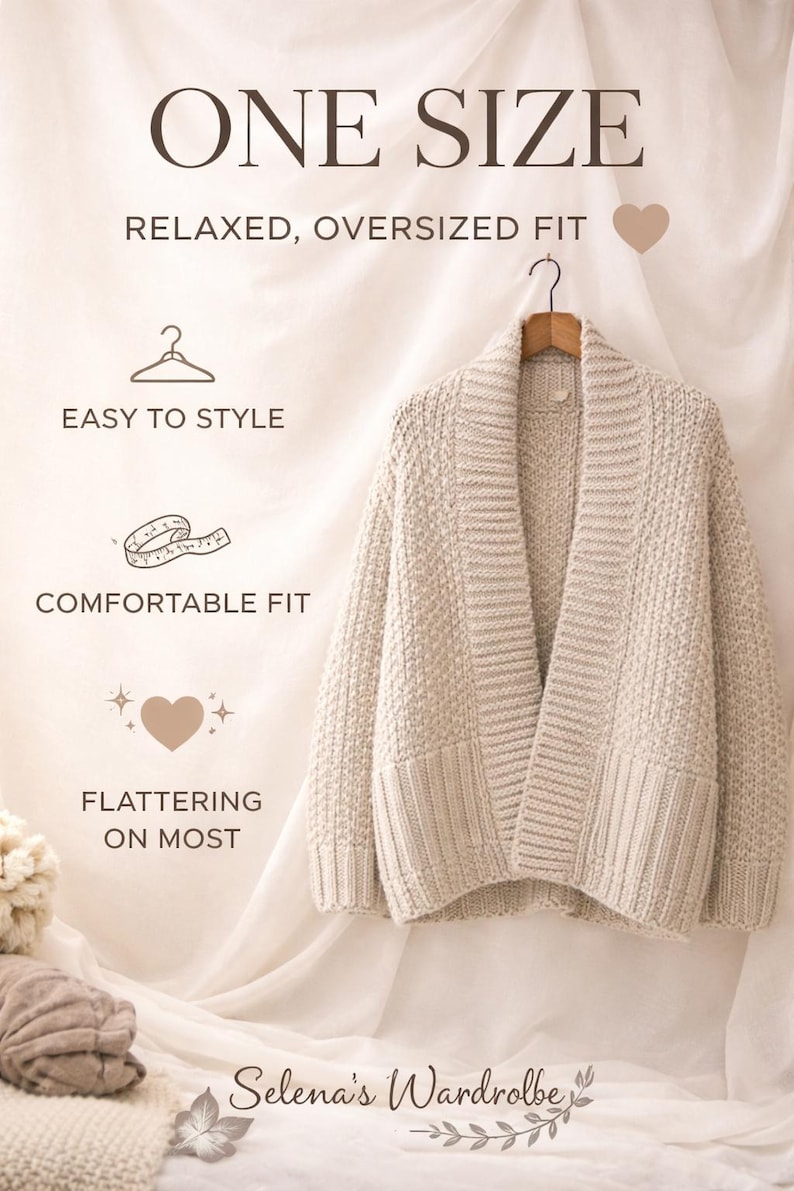 Cárdigan de punto grueso extragrande: Suéter acogedor de estilo coreano, cuello en V, otoño/invierno imagen 5