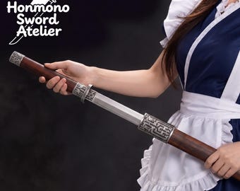 Hand Forged Japanese Brown Katana Sword, 1065 Carbon Steel, Collectible Art Object, Full Tang Samurai Katana