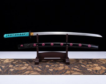 Ręcznie robiona katana Zoro, japoński rekwizyt do ekspozycji samurajów, miecz cosplay inspirowany anime One Piece, stal 1060