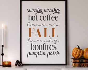 Herbst Worte Kunst, Herbst Zeichen, Herbst Dekorationen, Herbst Kunst, Zitate, Printable, Kürbisse, Tisch Herbst Foyer, Herbst Partydekoration, Liebe Herbst
