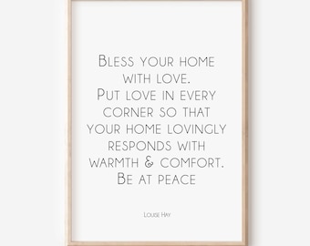 Louise Hay Citazione Stampa, Pace, Ispirazione Arte della parete, Inaugurazione della casa, Arredamento motivante, Home Office, Manifestare Citazione, Poster, Affermazione