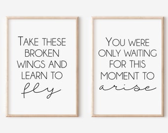 Testi di Blackbird, canzoni dei Beatles, decorazione da parete stampabile, arte dei testi di canzoni, galleria a parete, regalo dei Beatles, Paul McCartney, Uplift, Studio, Motivate