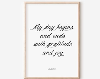 Louise Hay Quote Print, Gratitude, Inspirational Wall Art, Printable, Motivating Decor, Home Office, Manifesting Quote, Poster, Affirmation