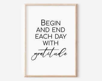 Dankbarkeit Print, Inspirational Wandkunst, Printable, Motivierende Dekoration, Home Office, Manifestieren Zitat, Affirmation, aufbauendes Geschenk, Yoga Art