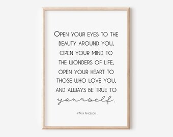 Maya Angelou Zitat Druck, inspirierende Kunst, Dankbarkeit, Manifest motivierendes Dekor, positive Affirmation, Achtsamkeit, aufbauendes Geschenk, Yoga