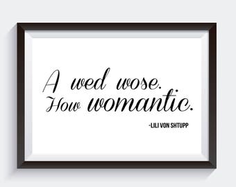 A Wese How Womantic. Selle fiammeggianti. Stampa digitale. Stampa citazione cinematografica. Arte in bianco e nero. Film di Mel Brooks. Citazioni comiche. Idea regalo