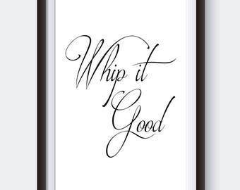 Whip It Good, Stampa digitale, Arte della cucina, Arte in bianco e nero, Stampe di cucina, Idea regalo fornaio, Arte della cucina, Arte della cottura della torta, Galleria Parete