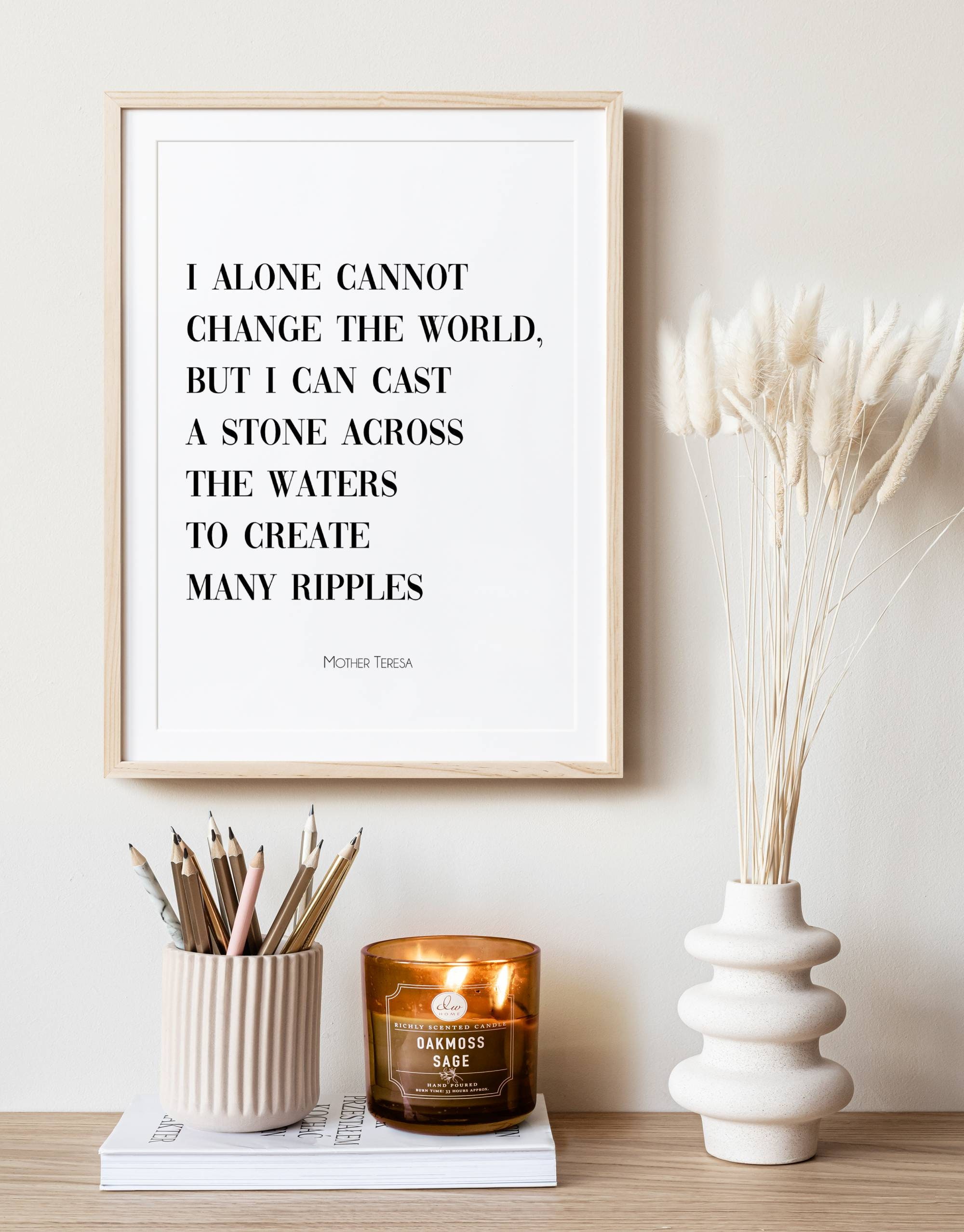 Mother Teresa Quote Print, Change the World, Inspirational Wall Art ...