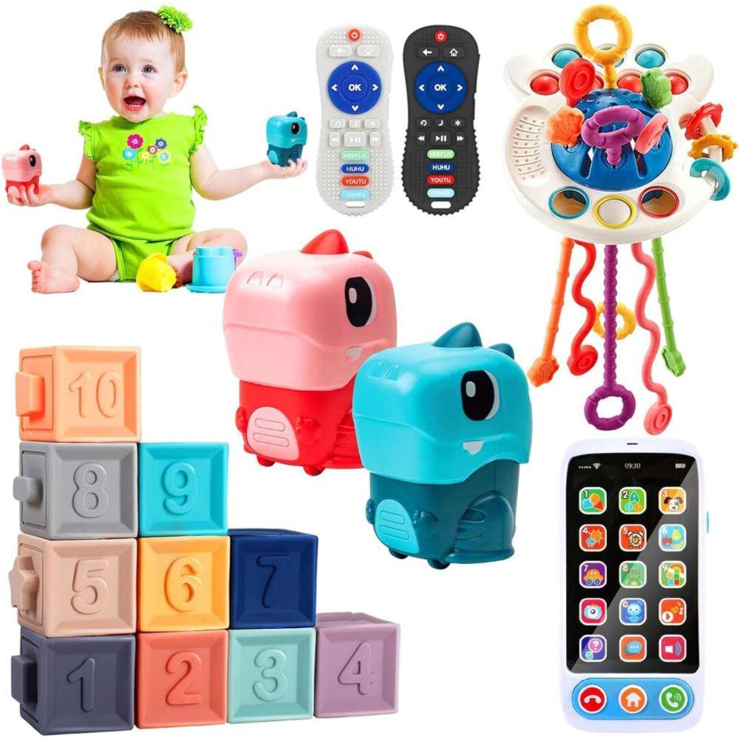 Handmade Sensory Baby Toy Set, Eco-friendly Montessori Pull String ...