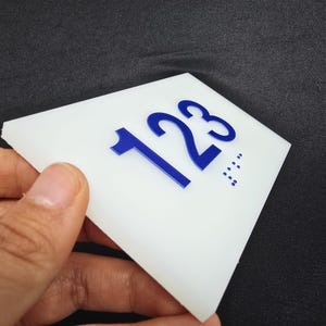 Plaque braille acrylique personnalisée - Conforme à la réglementation ADA, perles en relief 3D, braille grade 2