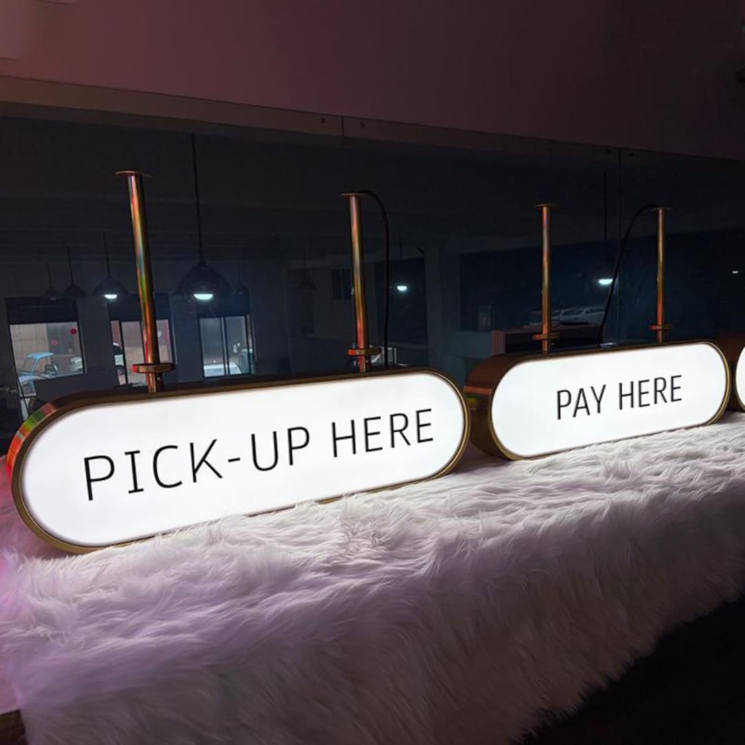 Custom Double Sided LED Lightbox Sign, Hanging Business Display ...
