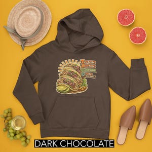 Moletom com Capuz Taco Stack, Ilustração de Asada e Coentro, Moletom Confortável para Amantes da Gastronomia