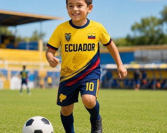 Personalized Ecuador Soccer Jersey, Custom Name Number Ecuador Football Shirt, Youth Kids Soccer Jersey, Ecuador Fan Gift