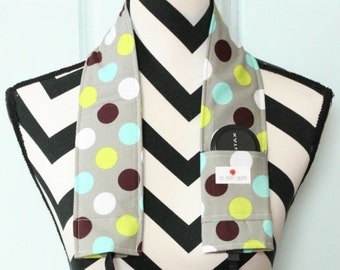DSLR Camera Strap Cover- lens cap pocket and padding included- Splendid Dot