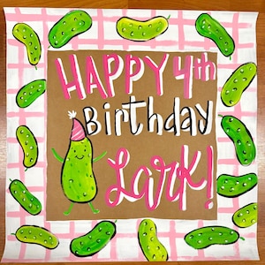 Hand Painted Custom Birthday Banner: Kraft Paper Party Decor